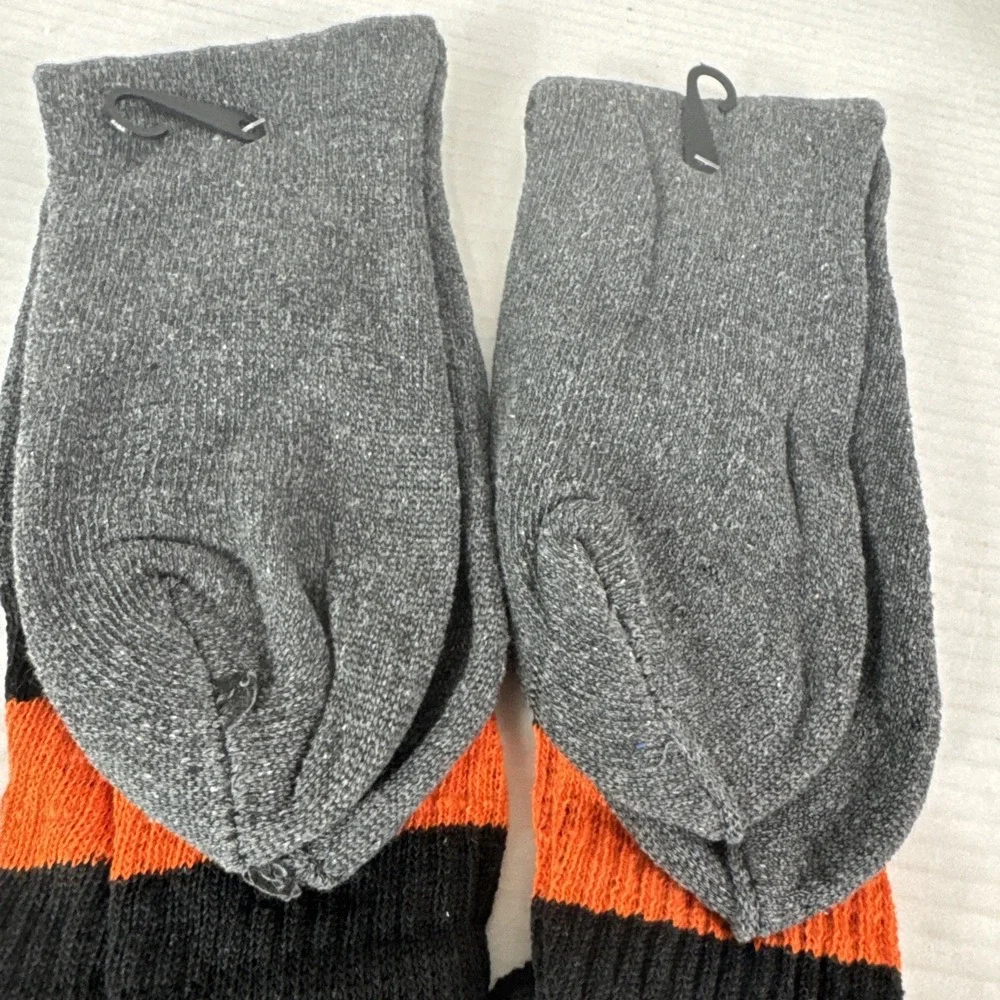 Lamb's Wool Blend Socks NEW Men's US 10-13 Lot of 2 Gray Orange Calf Length 1395